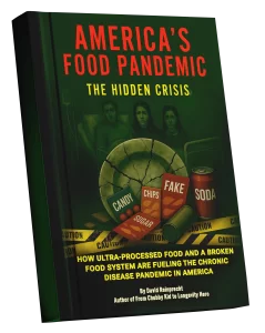 America’s Food Pandemic book cover – exposing hidden food dangers and chronic disease crisis.